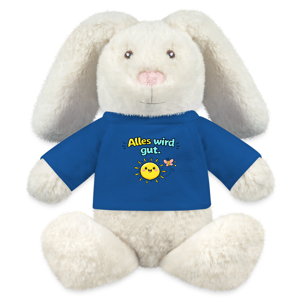 Kuscheltier: Hase - Alles wird gut. - Königsblau