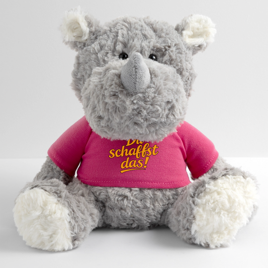 Kuscheltier: Nashorn - Du schaffst das! - Pink