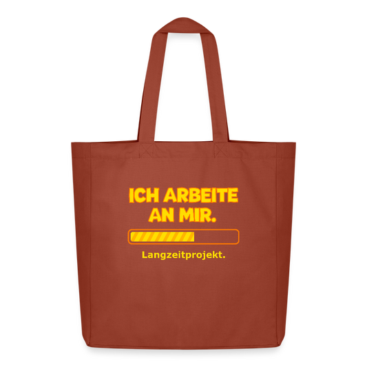 Tasche: Ich arbeite an mir. - Terrakotta