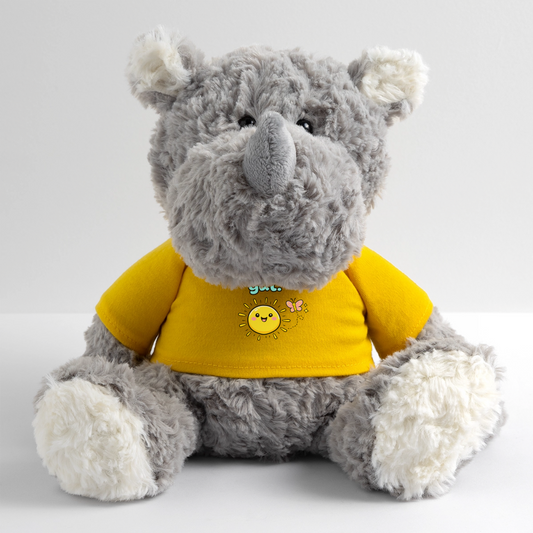 Kuscheltier: Nashorn - Alles wird gut. - Sonnengelb