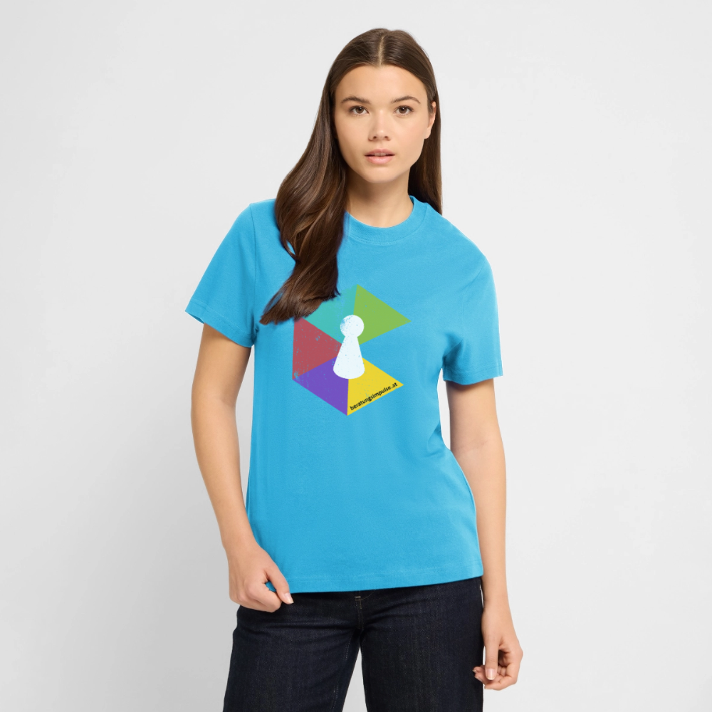T-Shirt: Beratungsimpulse Logo - rough - Aquablau