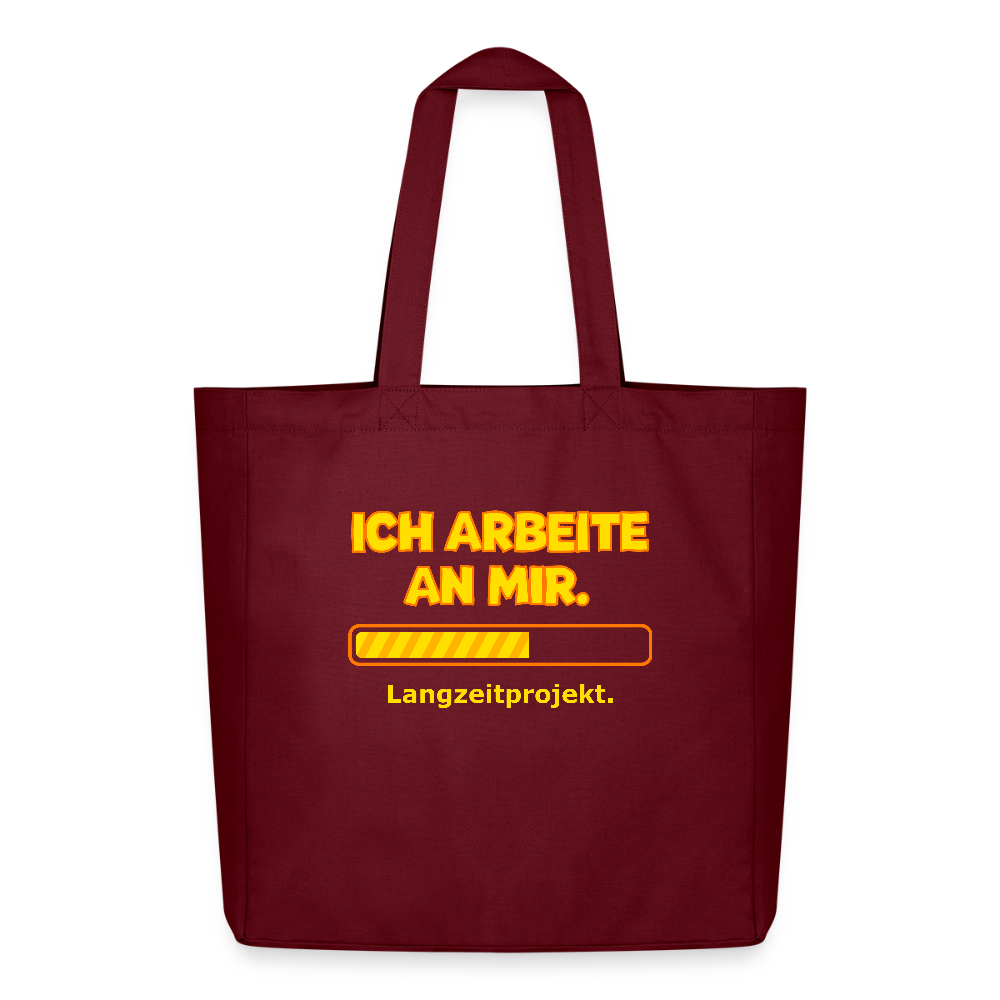 Tasche: Ich arbeite an mir. - Burgunderrot