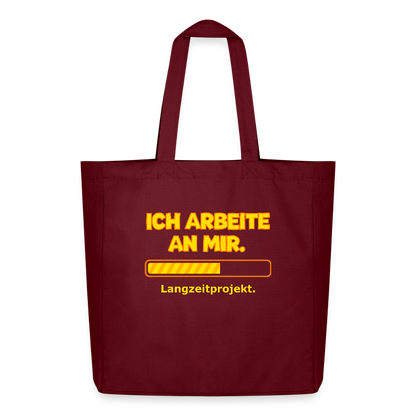 Tasche: Ich arbeite an mir. - Burgunderrot