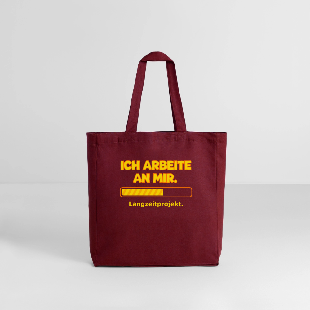 Tasche: Ich arbeite an mir. - Burgunderrot