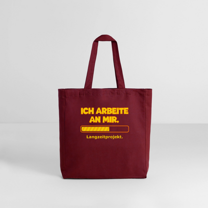 Tasche: Ich arbeite an mir. - Burgunderrot