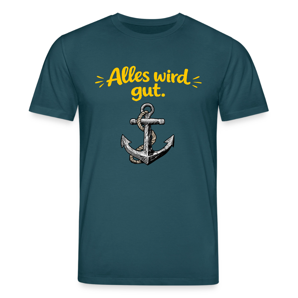 T-Shirt: Alles wird gut. Anker - Dunkles Petrol
