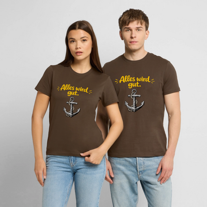 T-Shirt: Alles wird gut. Anker - Dunkelbraun