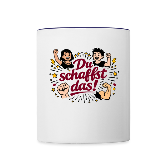 Tasse: Du schaffst das! - Weiß/Kobaltblau