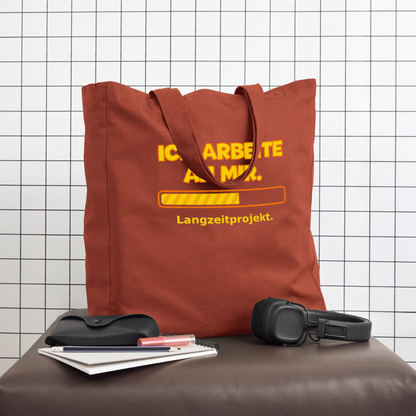 Tasche: Ich arbeite an mir. - Terrakotta