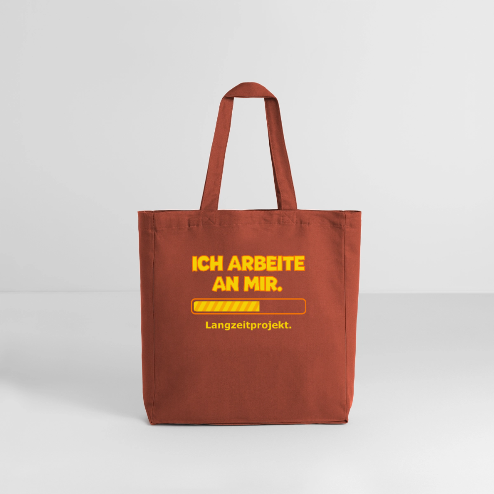 Tasche: Ich arbeite an mir. - Terrakotta