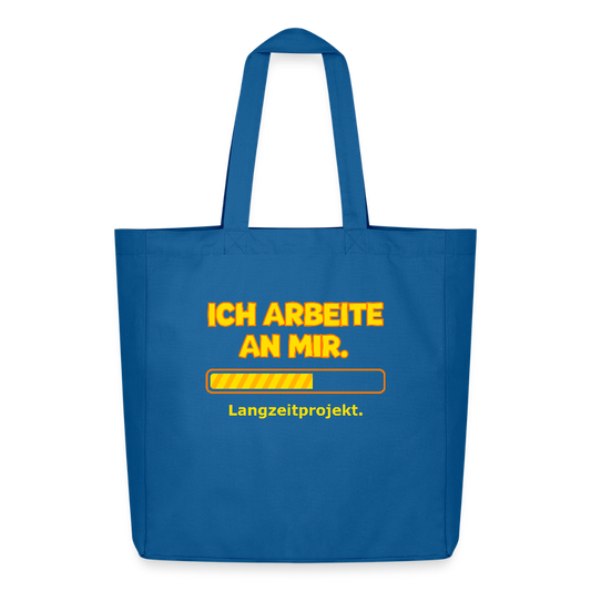 Tasche: Ich arbeite an mir. - Achtsames Blau