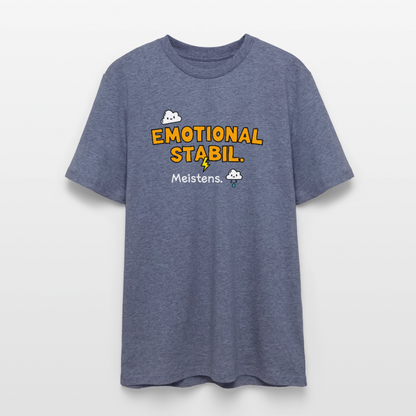 T-Shirt: Emotional stabil - Dunkelblau meliert