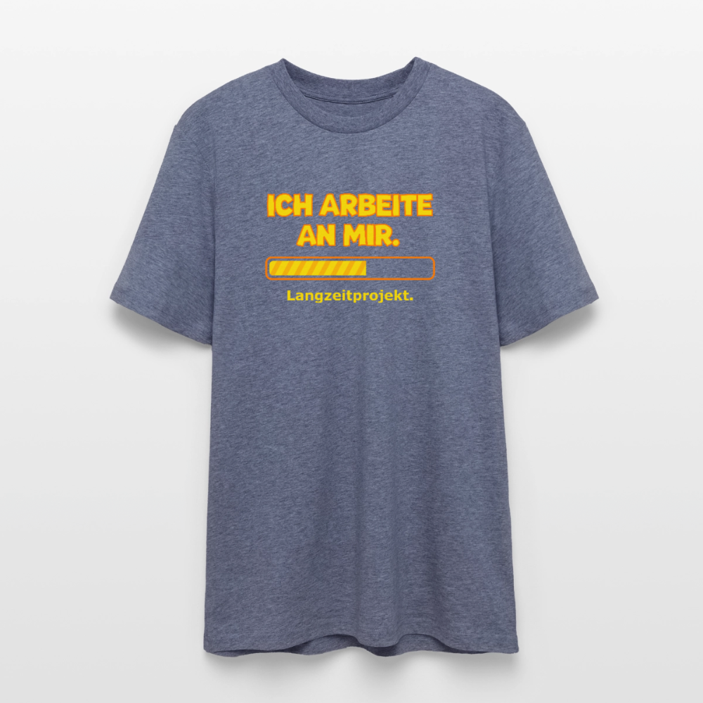 Ich arbeite an mir. T-Shirt - Dunkelblau meliert