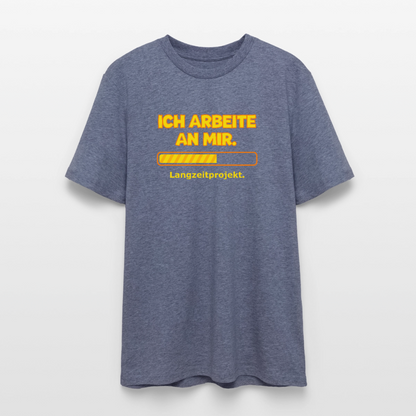 Ich arbeite an mir. T-Shirt - Dunkelblau meliert