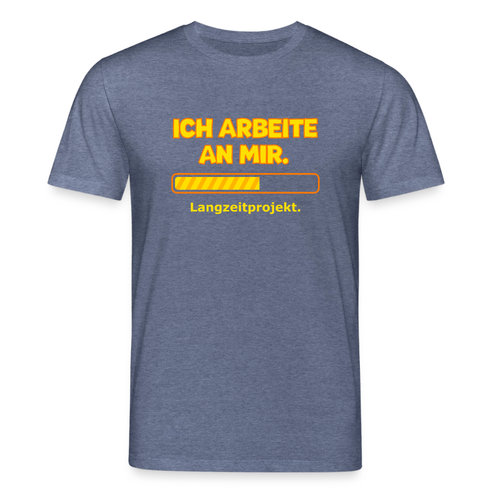 Ich arbeite an mir. T-Shirt - Dunkelblau meliert
