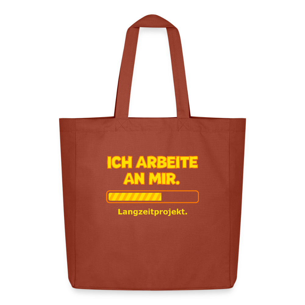 Tasche: Ich arbeite an mir. - Terrakotta