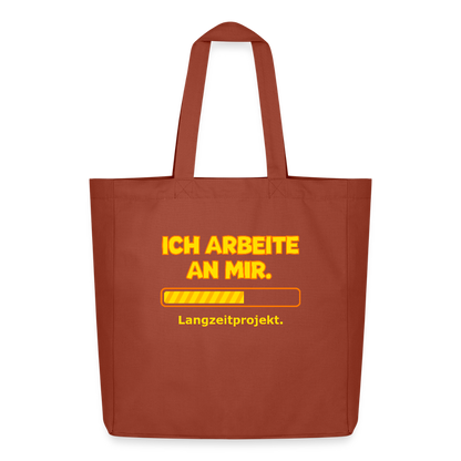 Tasche: Ich arbeite an mir. - Terrakotta
