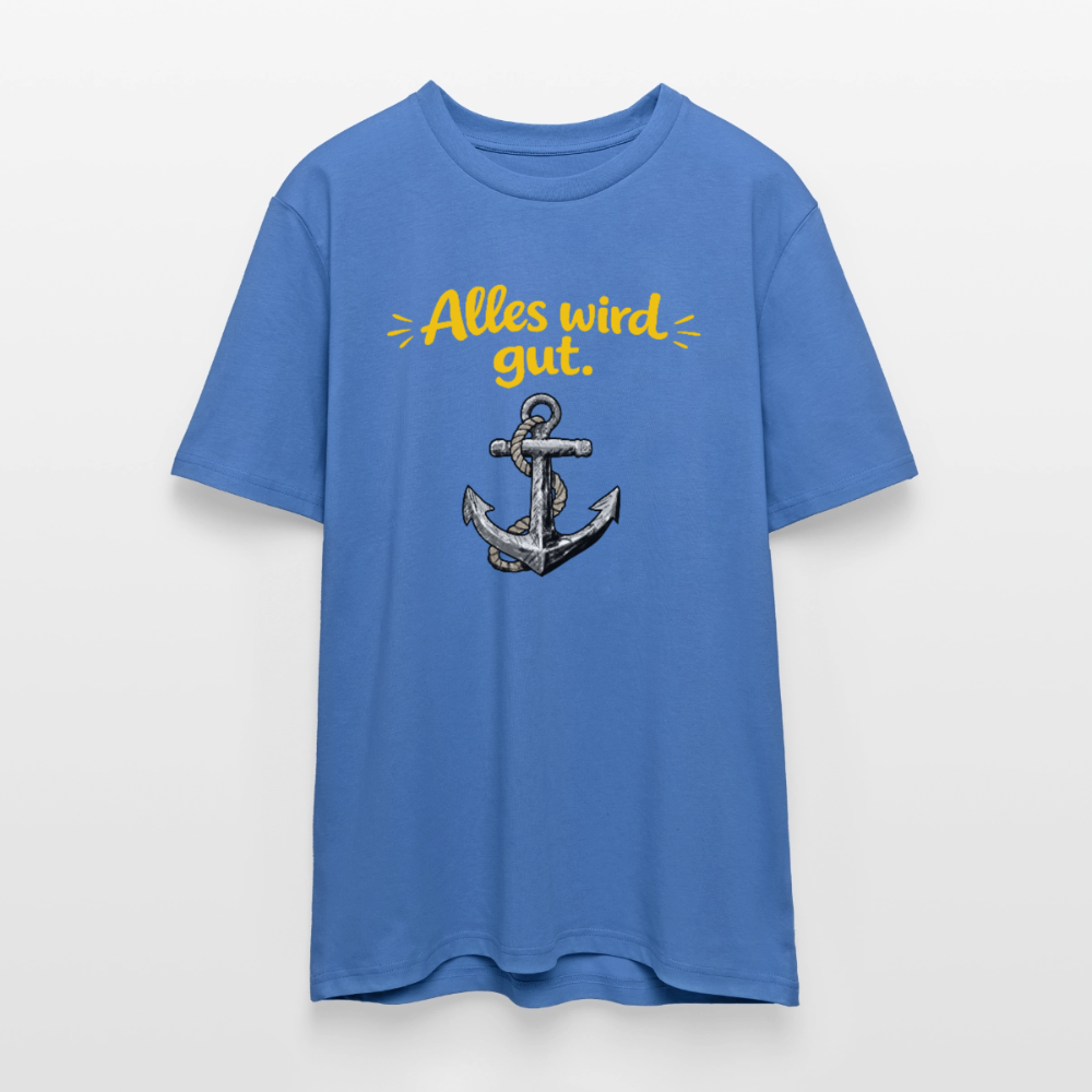 T-Shirt: Alles wird gut. Anker - Achtsames Blau