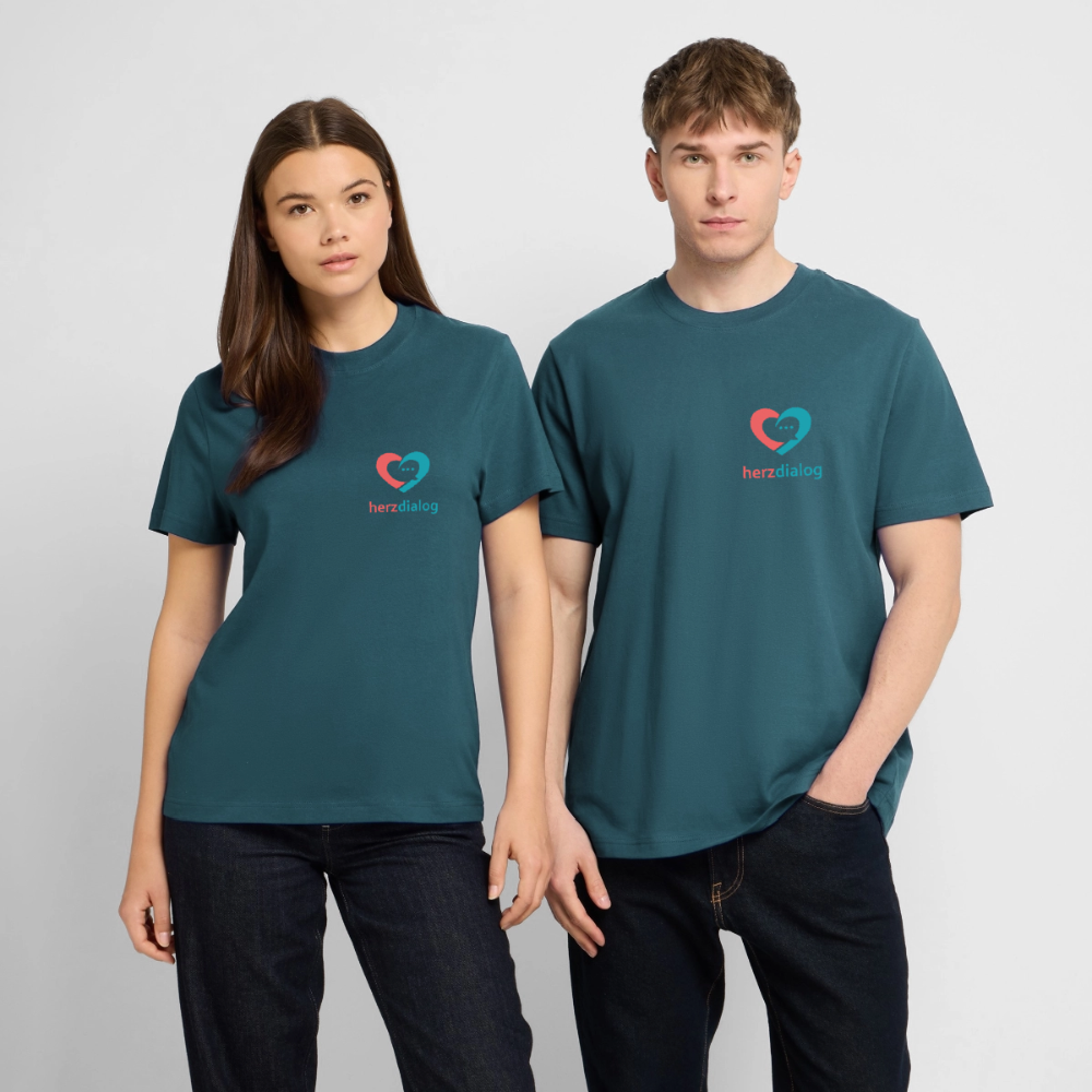 Herzdialog | Unisex Bio-T-Shirt - Dunkles Petrol