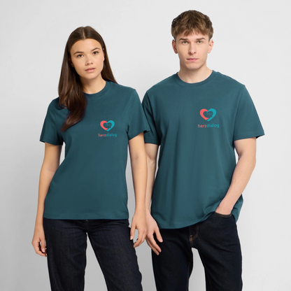 Herzdialog | Unisex Bio-T-Shirt - Dunkles Petrol