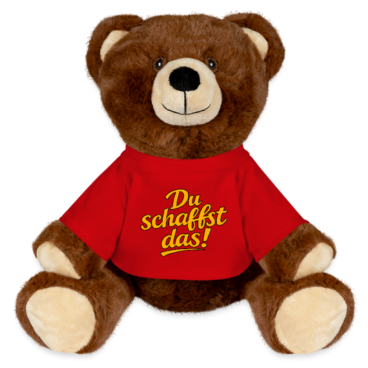 Kuscheltier: Bär braun - Du schaffst das! - Rot