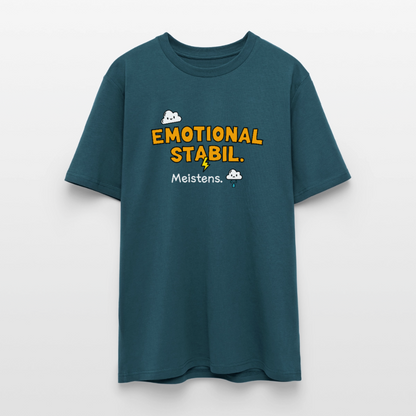 T-Shirt: Emotional stabil - Dunkles Petrol