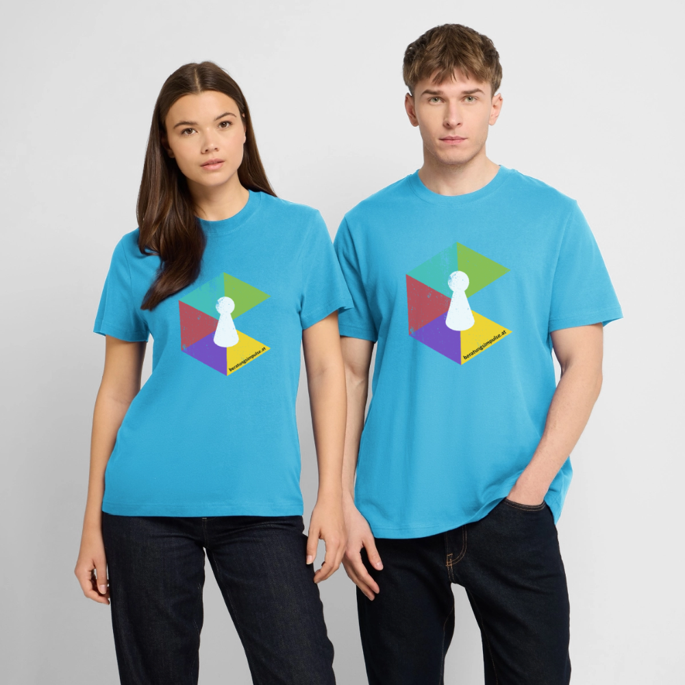 T-Shirt: Beratungsimpulse Logo - rough - Aquablau