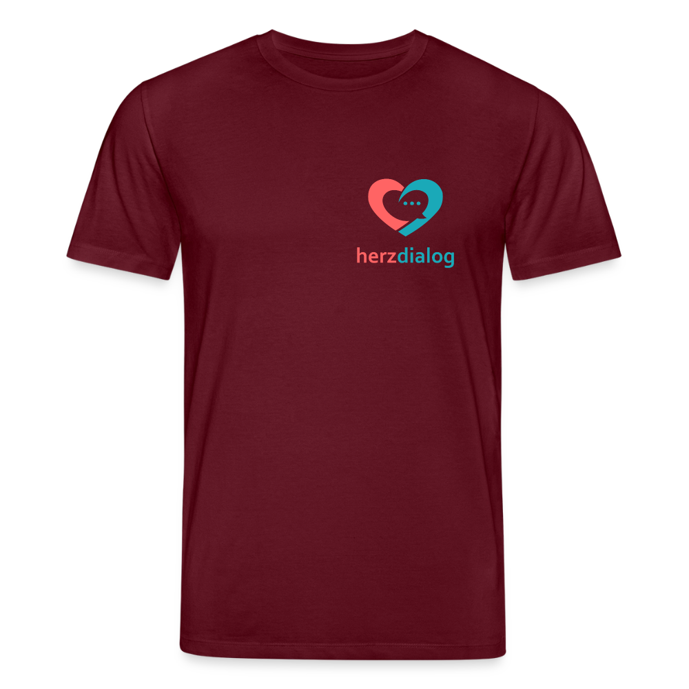 Herzdialog | Unisex Bio-T-Shirt - Burgunderrot