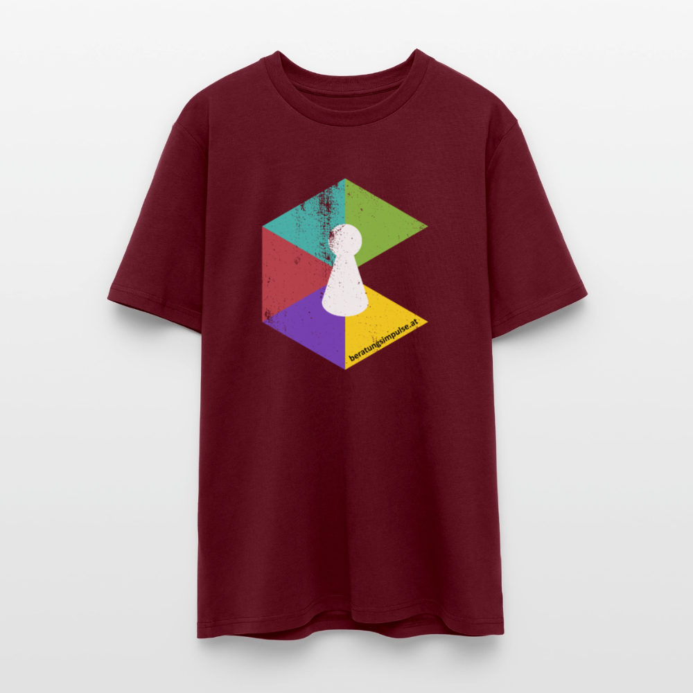 T-Shirt: Beratungsimpulse Logo - rough - Burgunderrot