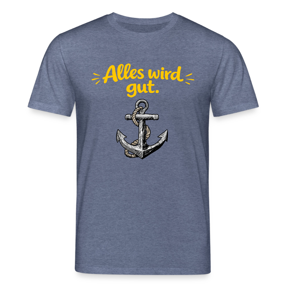 T-Shirt: Alles wird gut. Anker - Dunkelblau meliert