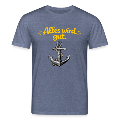 T-Shirt: Alles wird gut. Anker - Dunkelblau meliert