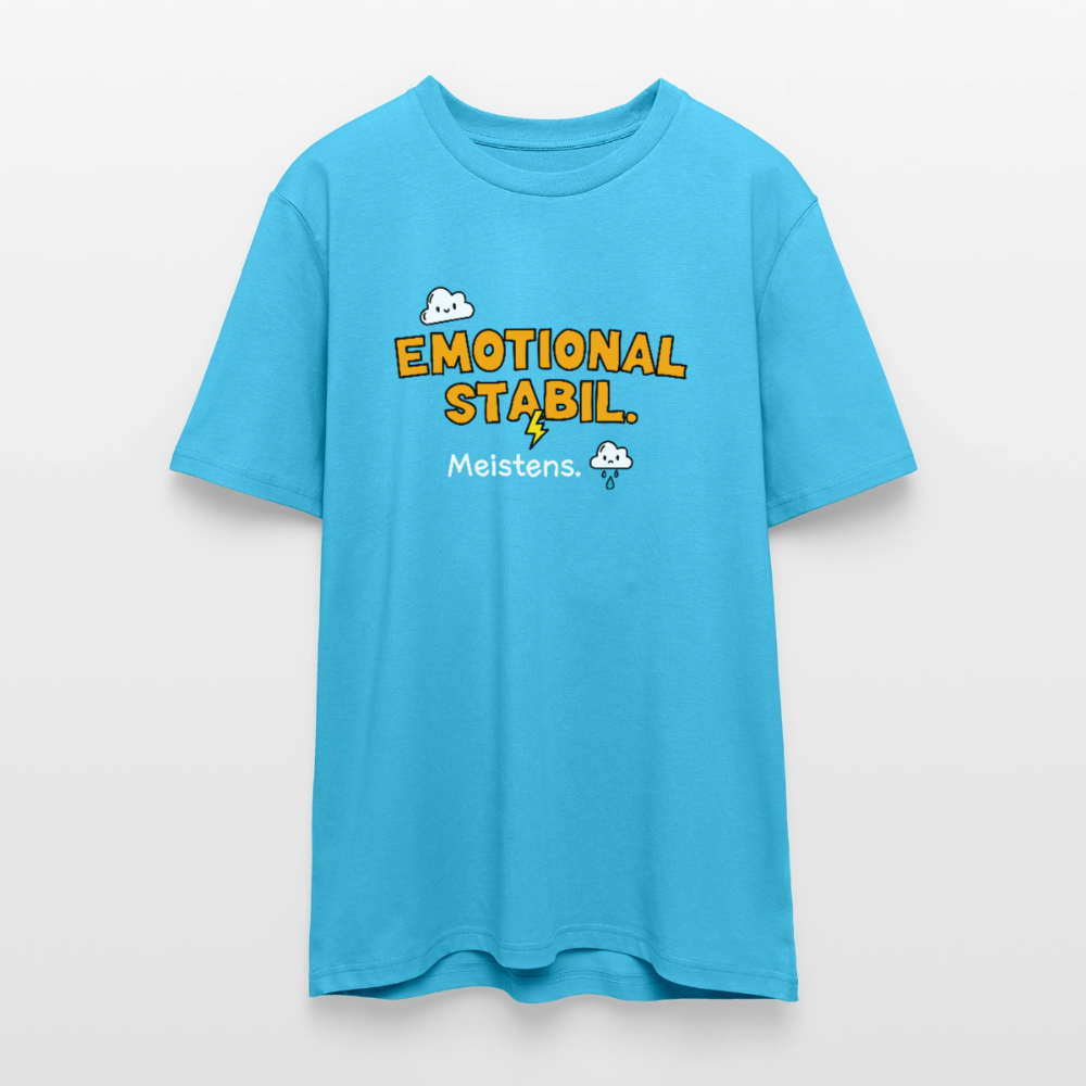 T-Shirt: Emotional stabil - Aquablau