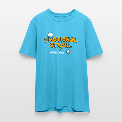 T-Shirt: Emotional stabil - Aquablau