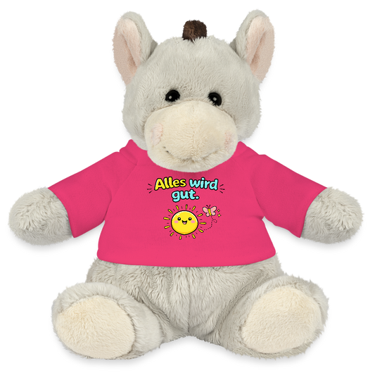 Kuscheltier: Esel - Alles wird gut. - Pink