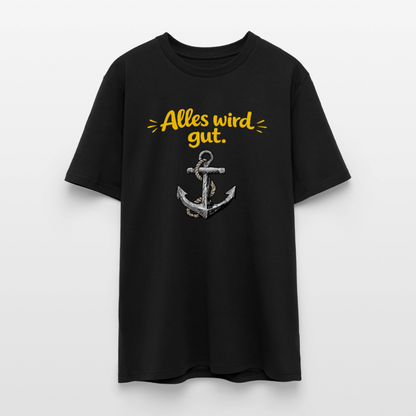 T-Shirt: Alles wird gut. Anker - Schwarz