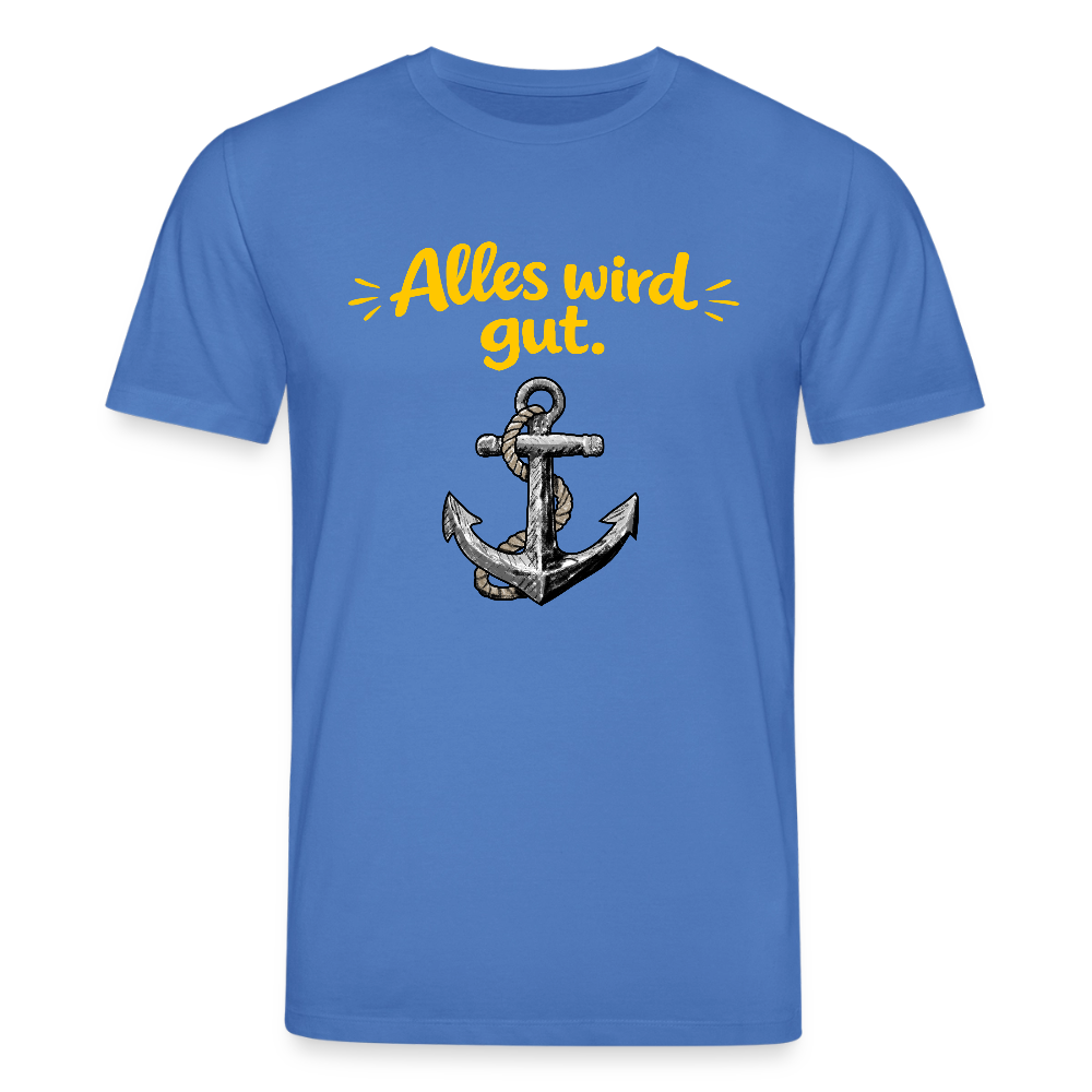 T-Shirt: Alles wird gut. Anker - Achtsames Blau