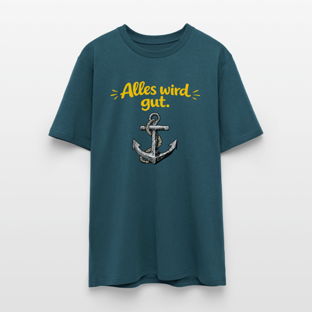 T-Shirt: Alles wird gut. Anker - Dunkles Petrol