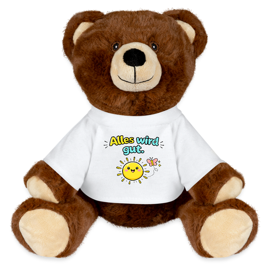 Kuscheltier: Bär braun - Alles wird gut. - Weiß