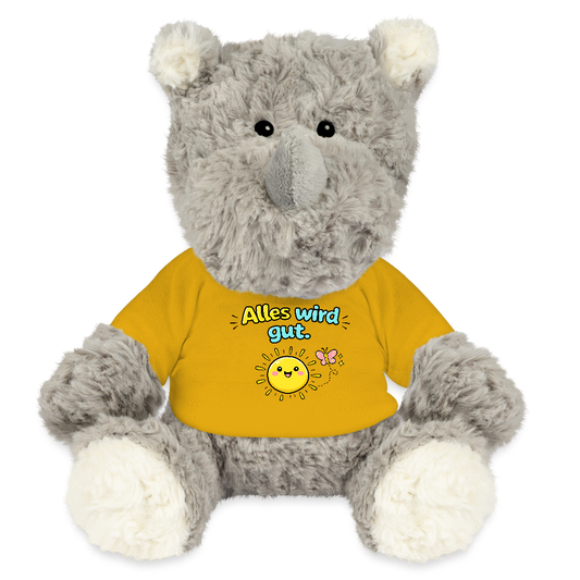 Kuscheltier: Nashorn - Alles wird gut. - Sonnengelb