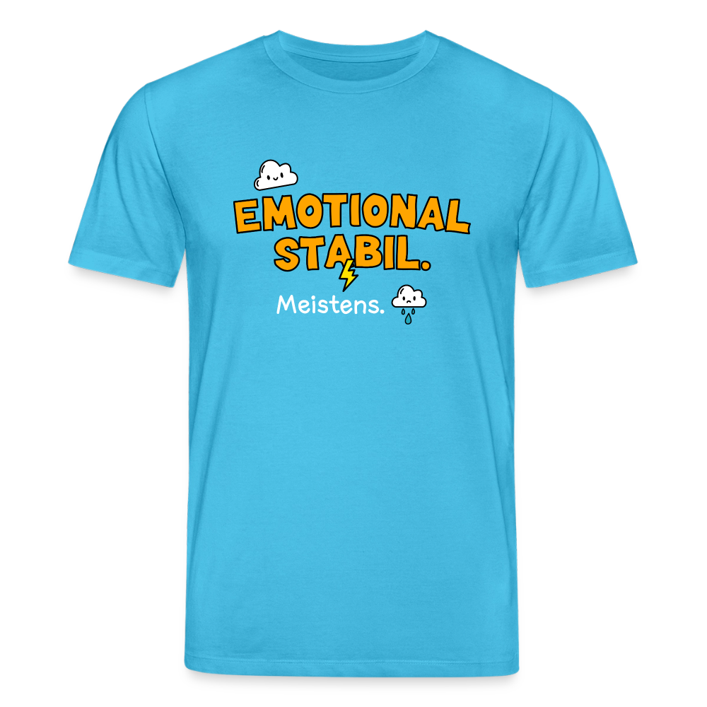 T-Shirt: Emotional stabil - Aquablau