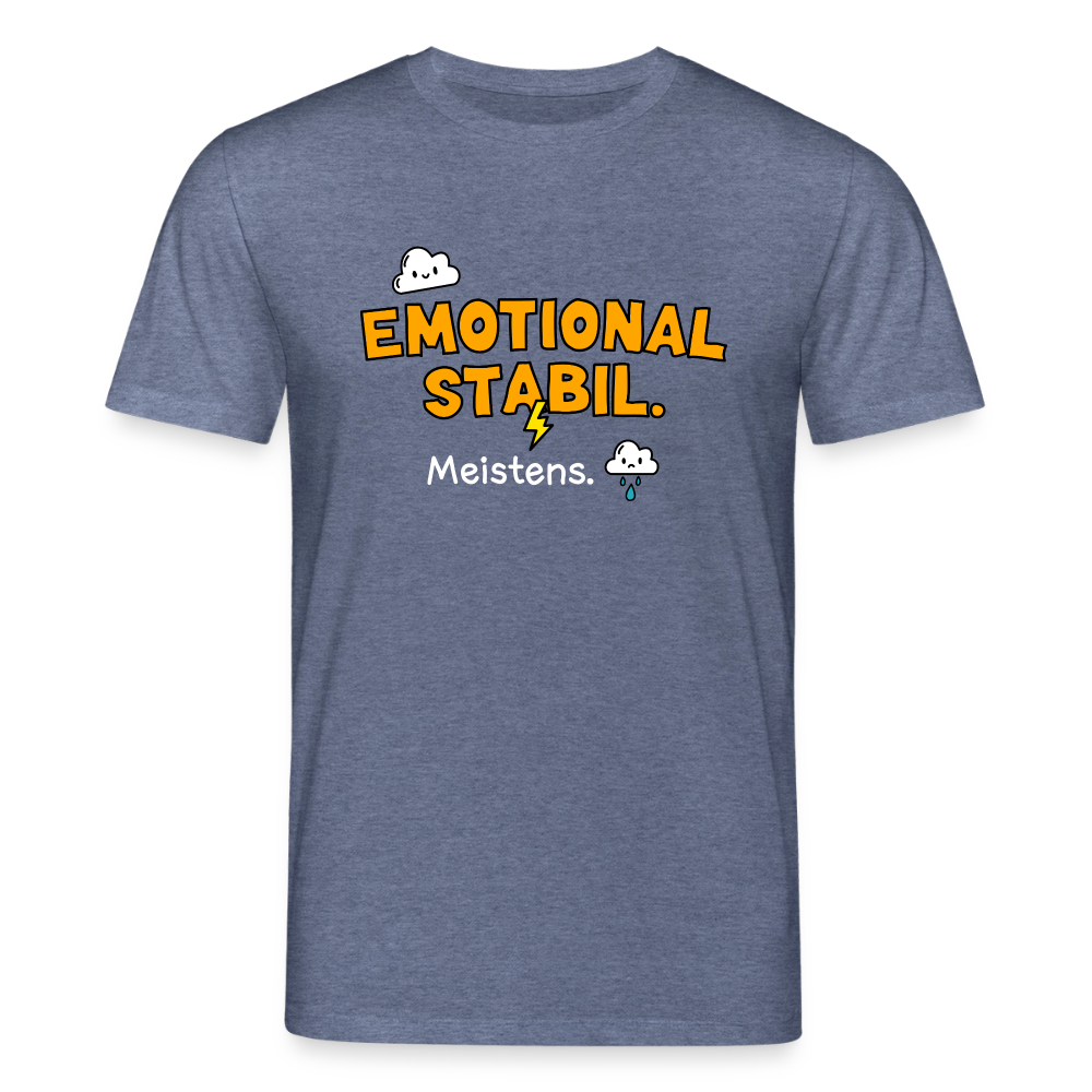 T-Shirt: Emotional stabil - Dunkelblau meliert