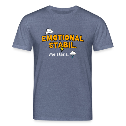 T-Shirt: Emotional stabil - Dunkelblau meliert