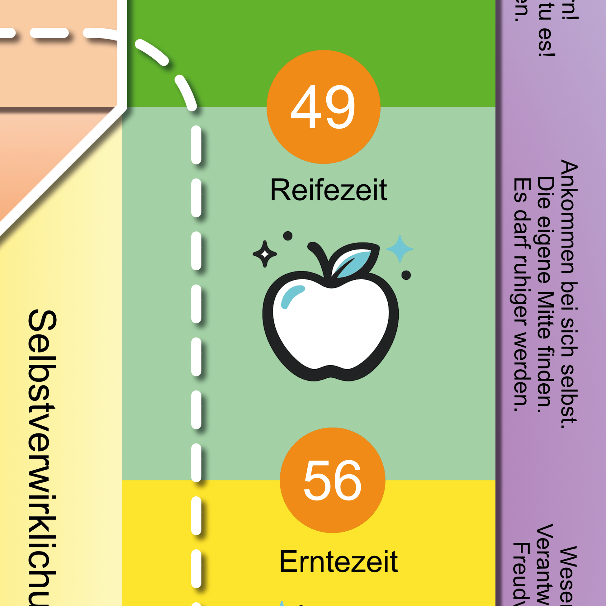 Plane Biographieboard Detail 1 Reifezeit mit Symbolbild: Apfel