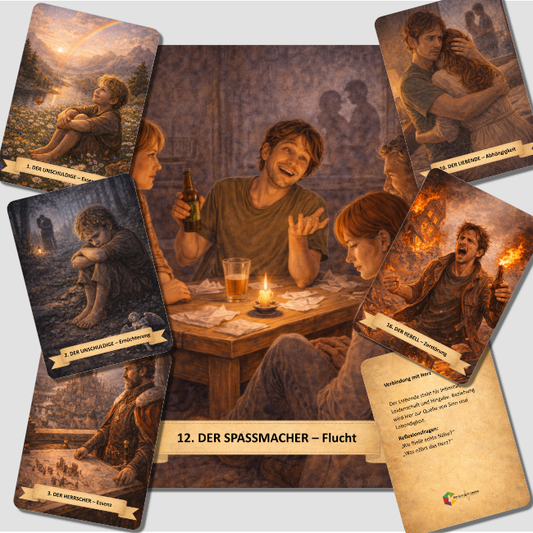 Coaching Karten Archetypen Kartenset 6 arten von vorne 1 Karte mit Text von hinten