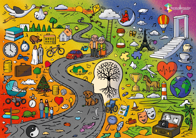 Puzzle: Lebensweg bunt
