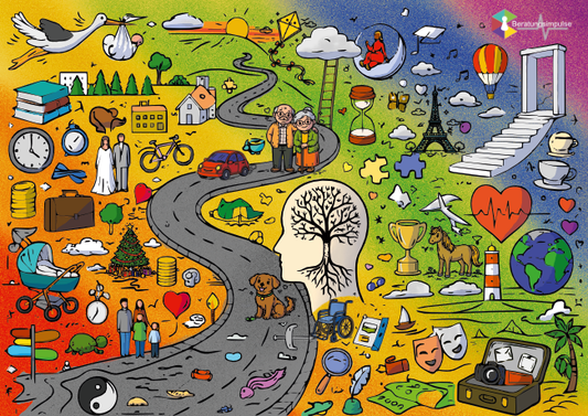 Puzzle Der Lebensweg bunt